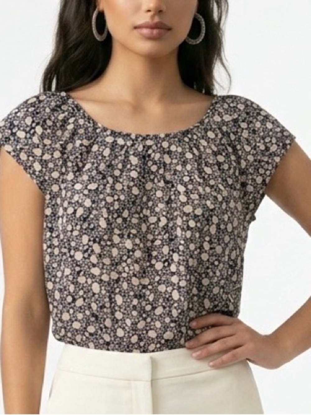 LC Lauren Conrad  Floral Cap Sleeve Blouse